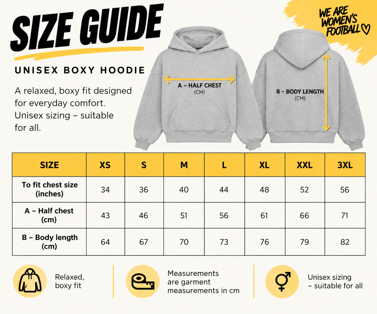 I Love Women's Football — Unisex Boxy Hoodie