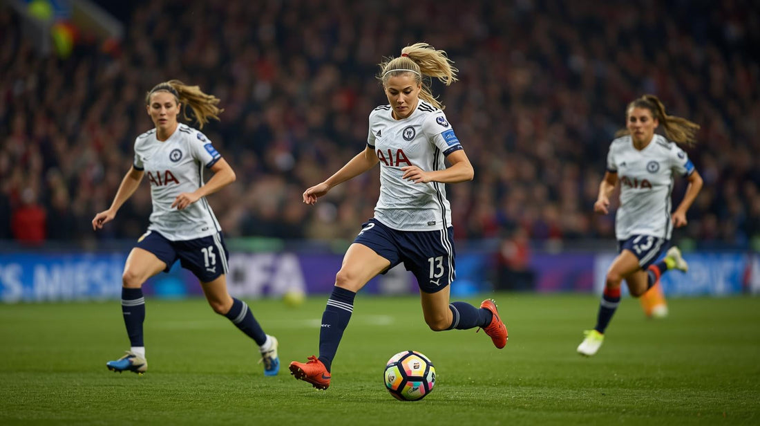 Illustration of a Women’s Super League football match representing the growth of women’s football in England.”